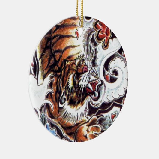 Japans tijgerTattoo Keramisch Ornament (Rechts)