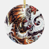 Japans tijgerTattoo Keramisch Ornament (Voorkant)