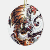 Japans tijgerTattoo Keramisch Ornament (Links)