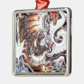 Japans tijgerTattoo Metalen Ornament (Links)