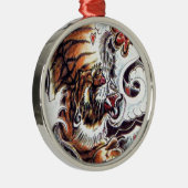 Japans tijgerTattoo Metalen Ornament (Rechts)