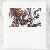 Japans tijgerTattoo Rechthoekige Sticker (Tas)