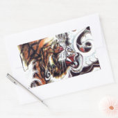 Japans tijgerTattoo Rechthoekige Sticker (Envelop)