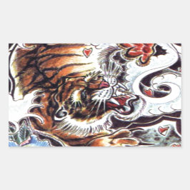 Japans tijgerTattoo Rechthoekige Sticker