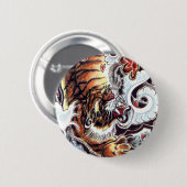 Japans tijgerTattoo Ronde Button 5,7 Cm (Voorkant /achterkant)