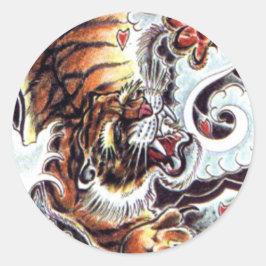 Japans tijgerTattoo Ronde Sticker