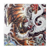 Japans tijgerTattoo Tegeltje (Voorkant)