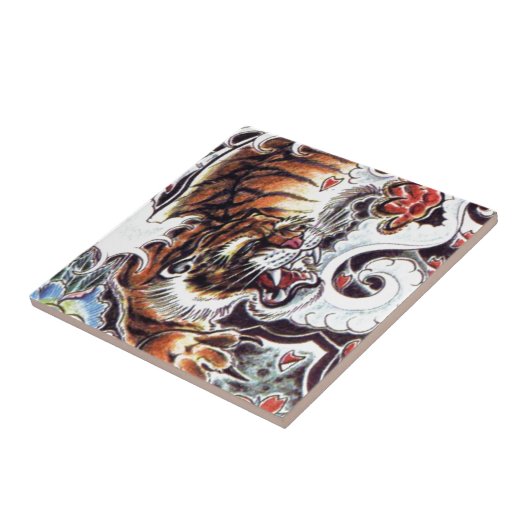 Japans tijgerTattoo Tegeltje (Zijkant)