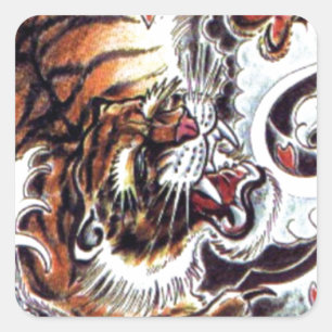 Japans tijgerTattoo Vierkante Sticker