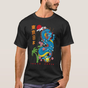 Japans Tokyo Dragon Asian Retro 80u2019s Style T-shirt