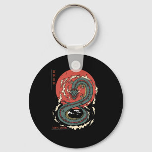 Japans Tokyo Dragon Aziatisch Tattoo Neon Re Sleutelhanger