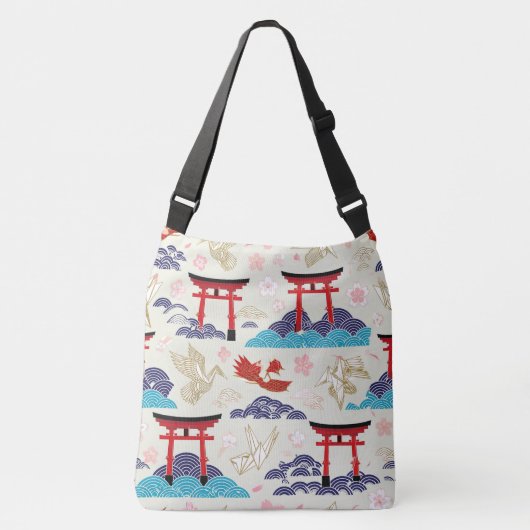 Japans Torii-patroon Crossbody Tas (Voorkant)