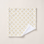 Japans traditioneel design2 — SHIPPO — wit en goud Bad Handdoek (Wasdoekje)