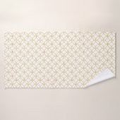 Japans traditioneel design2 — SHIPPO — wit en goud Badhanddoek (Badhanddoek)