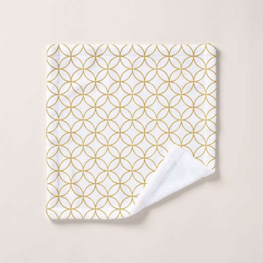 Japans traditioneel design2 — SHIPPO — wit en goud Washandje (Wasdoekje)