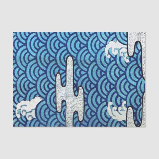 Japans traditioneel golfpatroon tissuepapier (Voorkant)