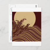Japans traditioneel golven- en bewegingspatroon briefkaart (Voorkant / Achterkant)