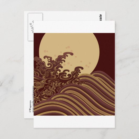 Japans traditioneel golven- en bewegingspatroon briefkaart (Voorkant / Achterkant)