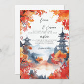 Japans Traditioneel Kyoto Landschap Huwelijk Kaart (Voorkant / Achterkant)