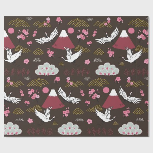 Japans traditioneel naadloos doedelpatroon met cadeaupapier (Vlak)