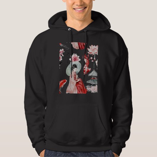 Japans traditioneel patroon Hoodie (Voorkant)