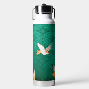 Japans Traditioneel Patroon & Kleine Vogel Waterfles