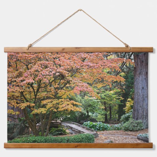 Japans Tuin Herfst Blad Kleur Landschap Hangend Wandkleed (Voorkant)