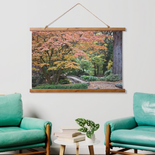 Japans Tuin Herfst Blad Kleur Landschap Hangend Wandkleed (Woonkamer)