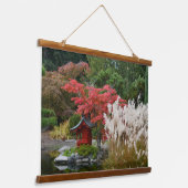 Japans Tuin Herfst Scène Landschap Hangend Wandkleed (Gebogen)