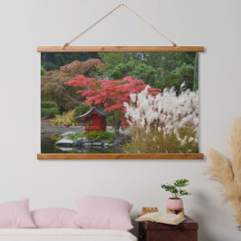 Japans Tuin Herfst Scène Landschap Hangend Wandkleed