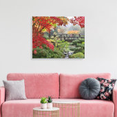 Japans Tuin in Herfst Uitgerekt Canvas Print (Insitu (Woonkamer))