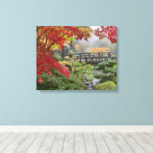 Japans Tuin in Herfst Uitgerekt Canvas Print (Insitu (Houten vloer))