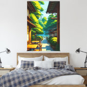 Japans Tuin Outdoor Cafe Canvas Afdruk (Insitu (Slaapkamer))