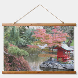 Japans tuin vijver landschap hangend wandkleed
