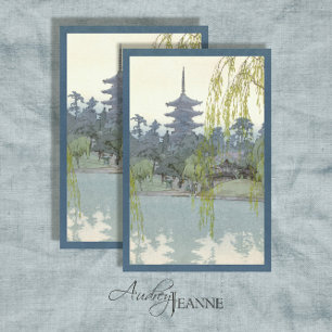 Japans tuinblauw Willow Lake Pagoda Tissuepapier