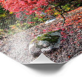 Japans tuinpaviljoen en herfst leves foto afdruk (Hoek)