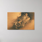 Japans Twee draken in Wolken Canvas Afdruk (Voorkant)