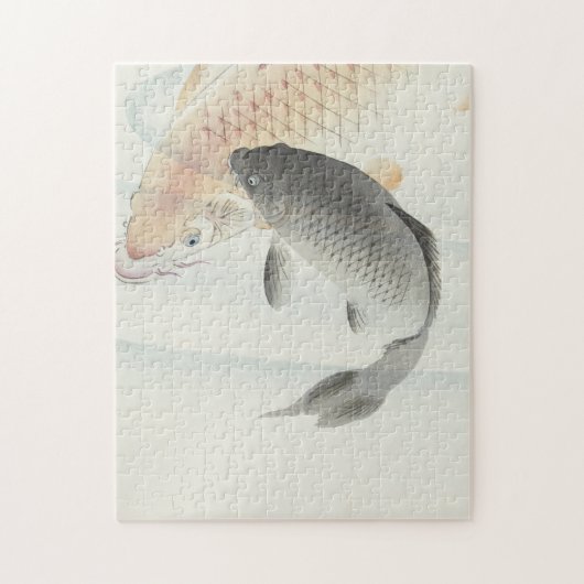 Japans-twee-karp Waterverf kunst Legpuzzel (Verticaal)