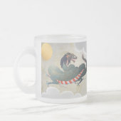 Japans Twin Dragons Frosted Glass Mok (Links)
