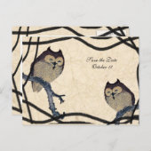 japans uil bewaar de datum aankondigingskaart (Voorkant / Achterkant)