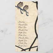  japans uilen bruiloft programma programmakaart (Achterkant)