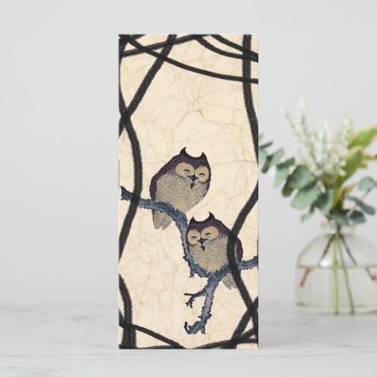  japans uilen bruiloft programma programmakaart (Staand voorkant)