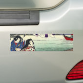 Japans Ukiyo-e landschap Kimono Geisha Bumpersticker (Op auto)