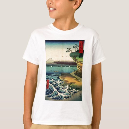  Japans Ukiyo-e Mt. Fuji 房 田 ノ 岸 州 T-shirt (Voorkant)