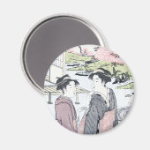 Japans ukiyo-E Niwa geen hanami door Eishi Magneet (Voorkant / Achterkant)