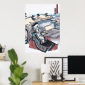 Japans Ukiyo-e Print met een Uitzicht van Kyoto (Thuiskantoor)