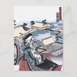 Japans Ukiyo-e Print met een Uitzicht van Kyoto Briefkaart