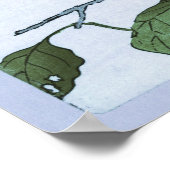 Japans Ukiyo-e print van een vogeletende druiven (Hoek)