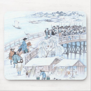 Japans ukiyo-E van 47 Ronin op de Brug Ryogoku Muismat