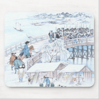Japans ukiyo-E van 47 Ronin op de Brug Ryogoku Muismat